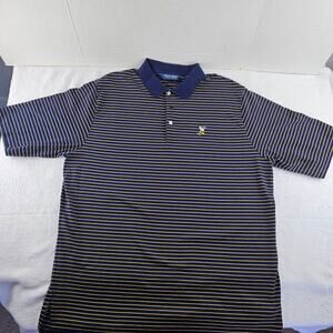 Polo Golf Ralph Lauren Men's Polo Shirt Wingged Foot Club Navy/ Yellow Stripe XL